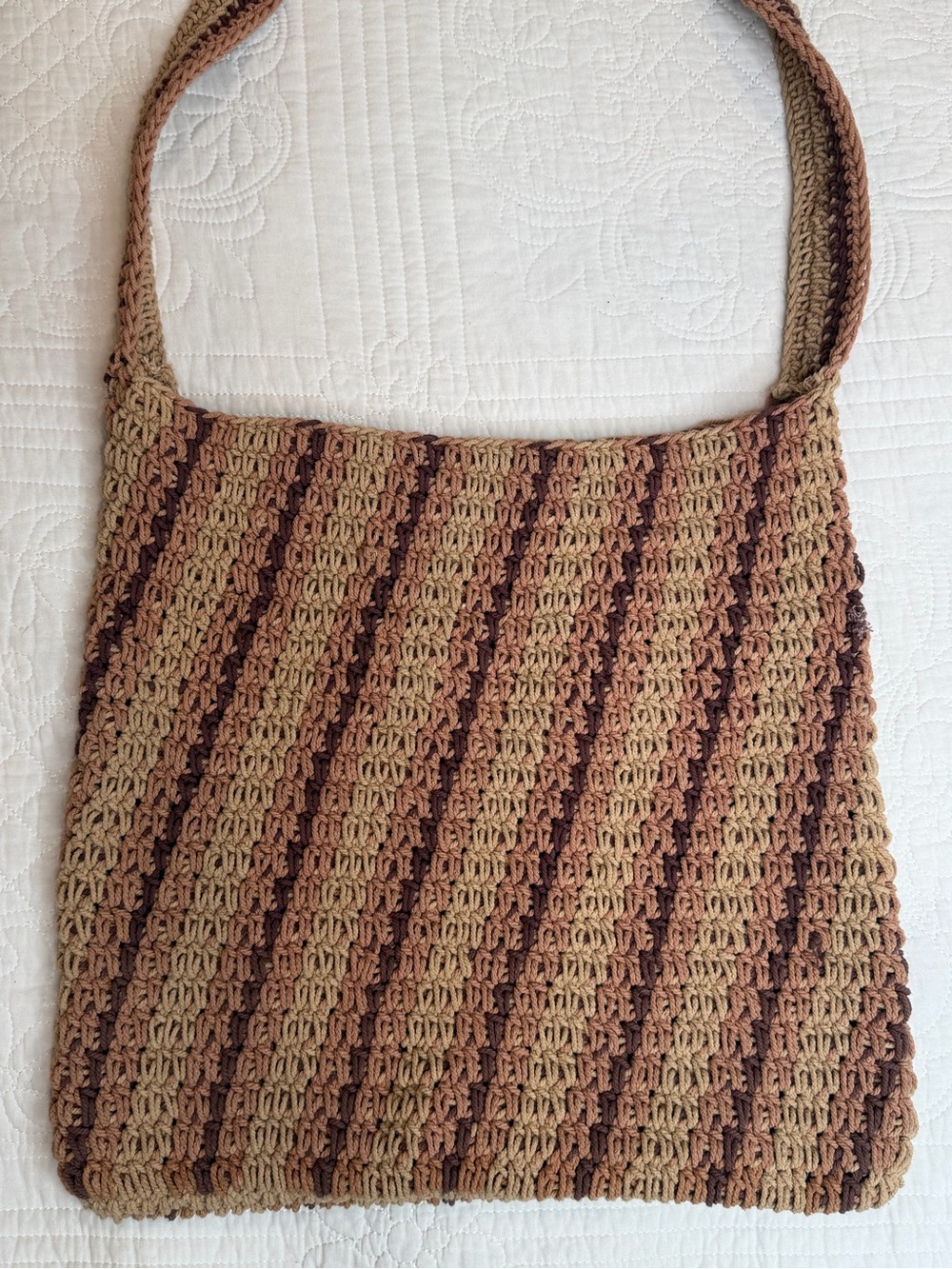Free People Multicolor Crochet Crossbody Bag Purse Boho Beach Striped